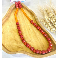 Red Fruit beaded single string necklace - Areih
